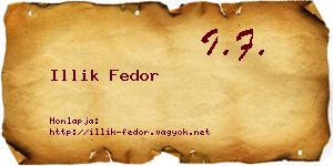 Illik Fedor névjegykártya